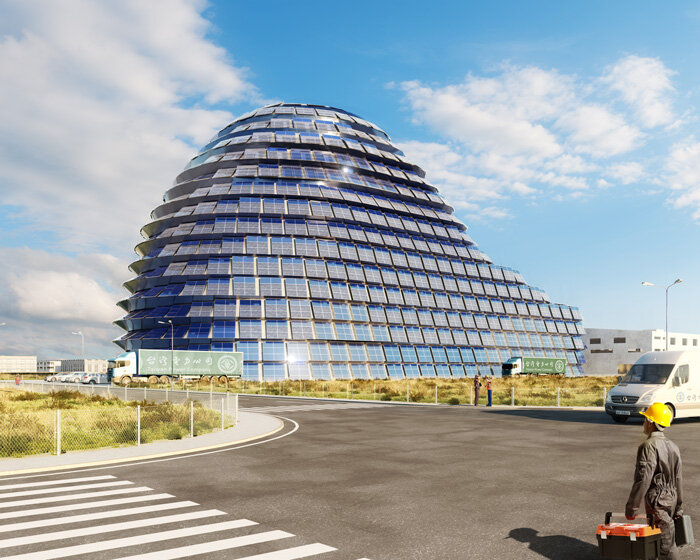 MVRDV sculpts its solar-clad 'sun rock' to merge architecture and renewable infrastructure