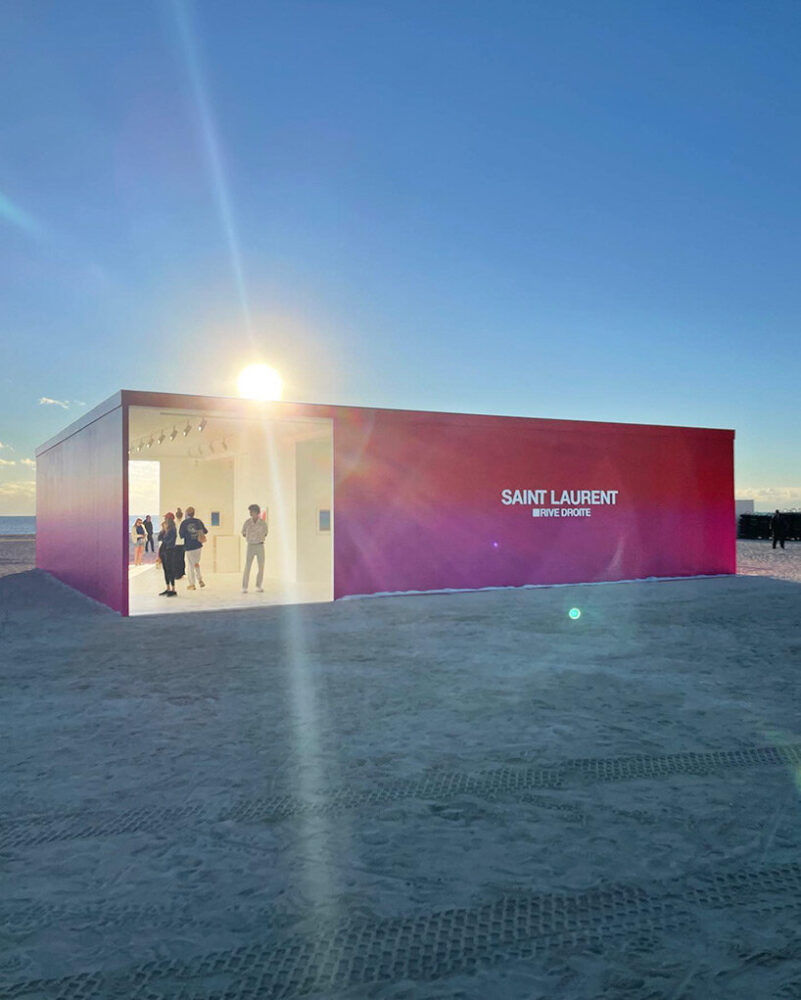 sho shibuya’s sunrise paintings infuse saint laurent ephemeral gallery with calming tones