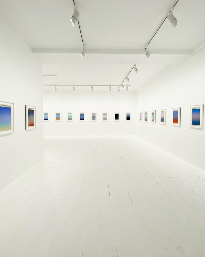 sho shibuya’s sunrise paintings infuse saint laurent ephemeral gallery with calming tones