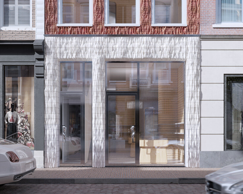 studio RAP 3D prints ceramic tiles and red bricks for amsterdam boutique facade