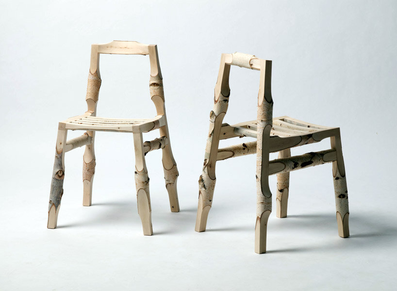 designer mattias gschwendtner repurposes leftover materials from the wood industry