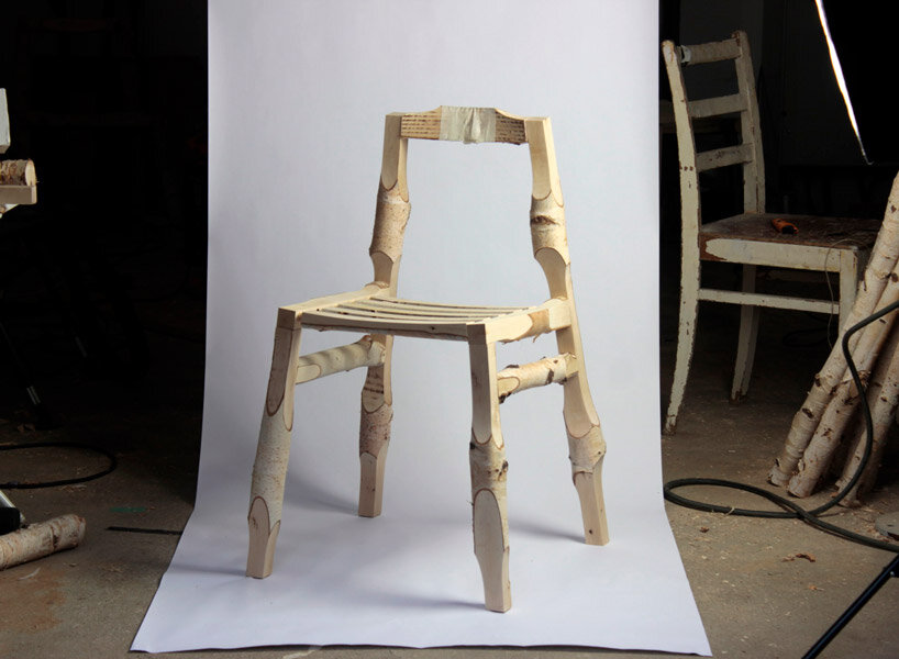 designer mattias gschwendtner repurposes leftover materials from the wood industry