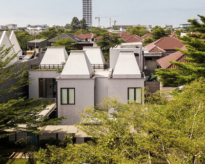 RAW architecture crowns indonesian house with six tapered skylights