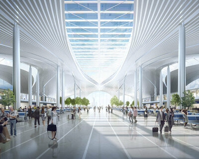 Aedas models its zhanjiang central station hub after a blossoming 'bauhinia' flower