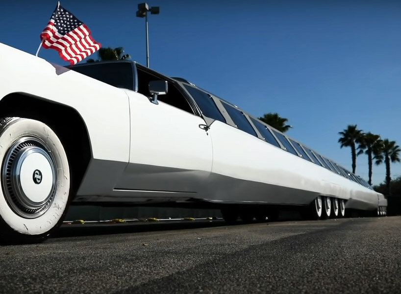 100-feet world’s longest car complete with a swimming pool, golf course, and helipad