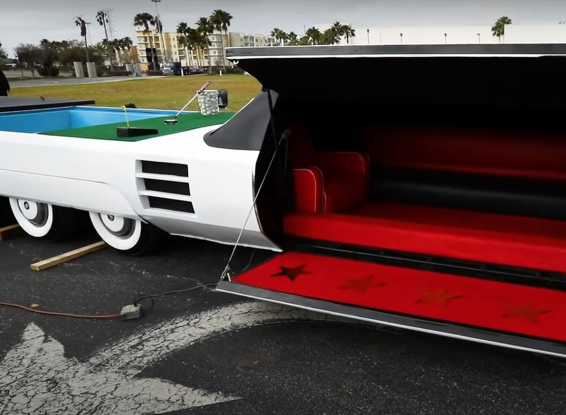 100-feet world’s longest car complete with a swimming pool, golf course, and helipad