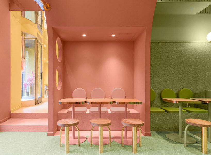 masquespacio splashes pastel colors through swimming pool-inspired 'bun  burgers' in milan