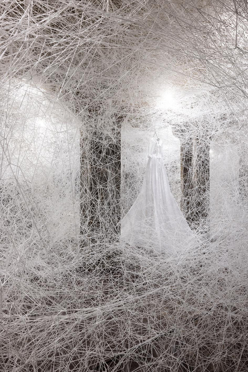 chiharu shiota takes her webs of threads to copenhagen's former water reservoir