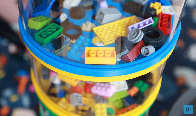 vacuum cleaner accessory sorts out LEGO bricks according to their size