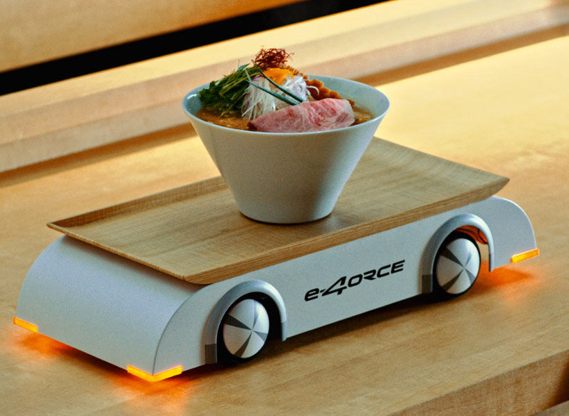 nissan’s e-4ORCE ramen counter serves noodle soup bowls without spilling a drop