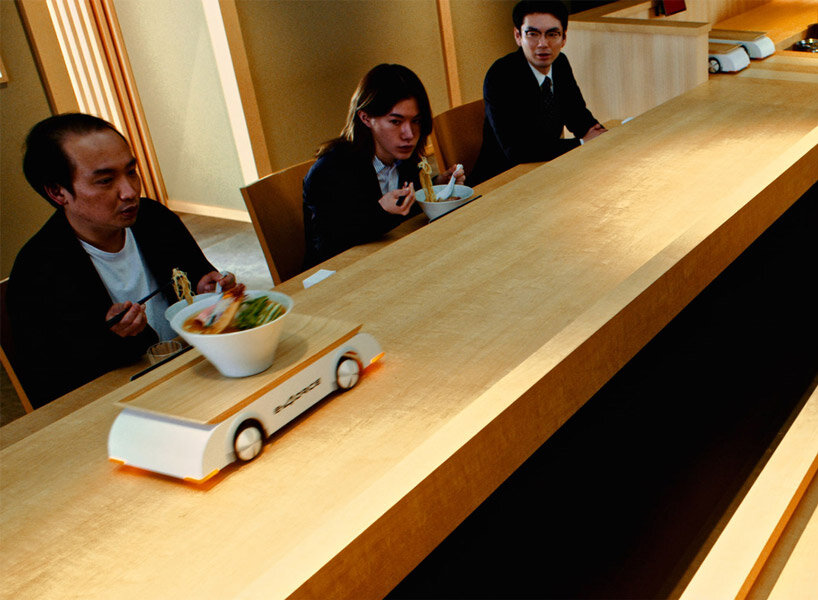 nissan’s e-4ORCE ramen counter serves noodle soup bowls without spilling a drop