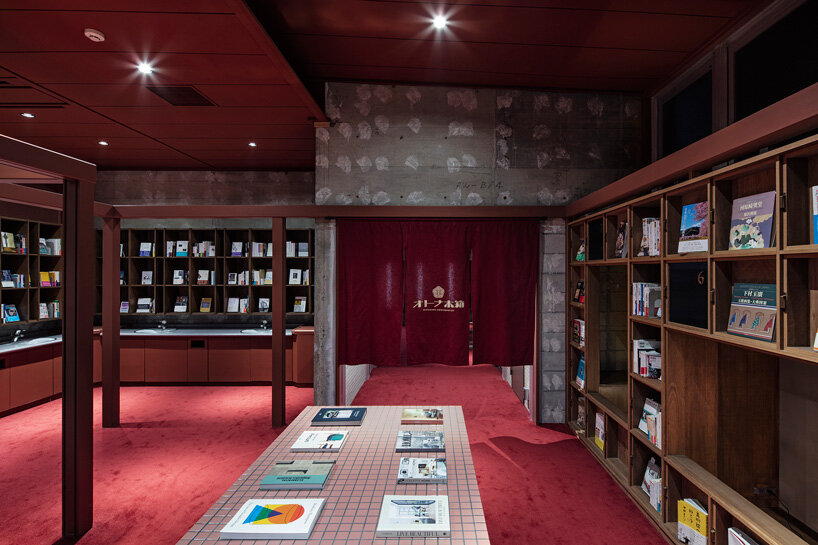 suppose design office inserts bookstore inside renovated hot spring hotel in japan