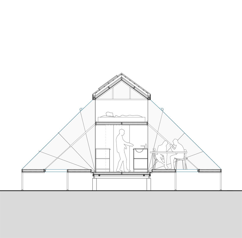 this adaptable cabin concept by atelier fasea folds open in summer - 5