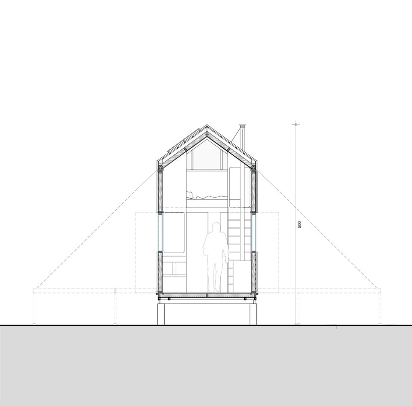 this adaptable cabin concept by atelier fasea folds open in summer - 3