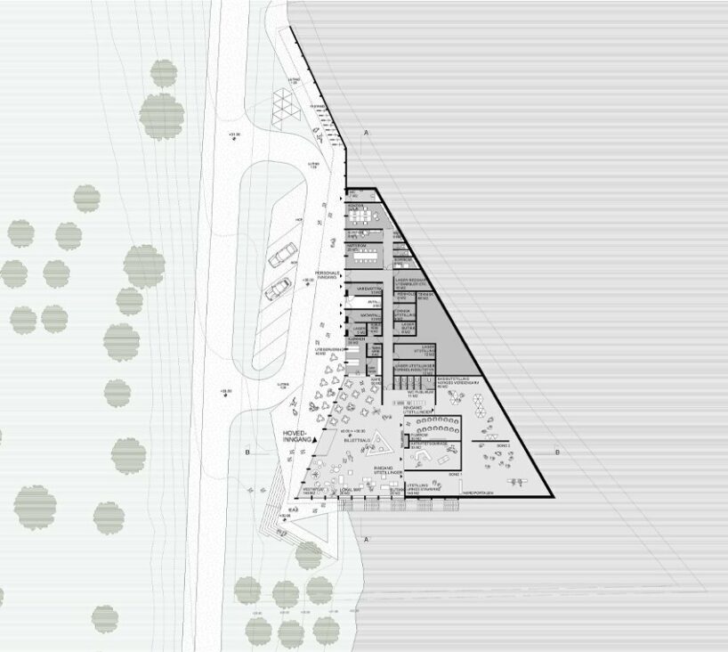 the plan layout was optimized to make a clear division between public and back-of-house functions