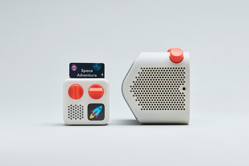 pentagram's interactive yoto mini audio box resembles our favorite walkmans
