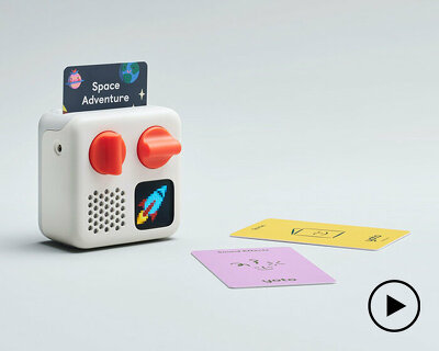 pentagram's interactive yoto mini audio box is a playful tech device for kids