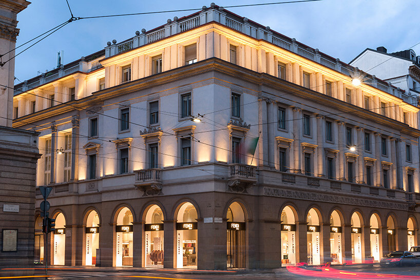 palazzo fendi omotesando modernizes classic roman architecture and