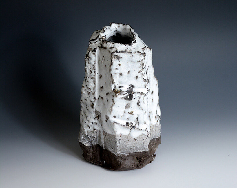 vase with nuka glaze by Sasson Rafailov, handmade with clay + marble dust |  image © Sasson Rafailov