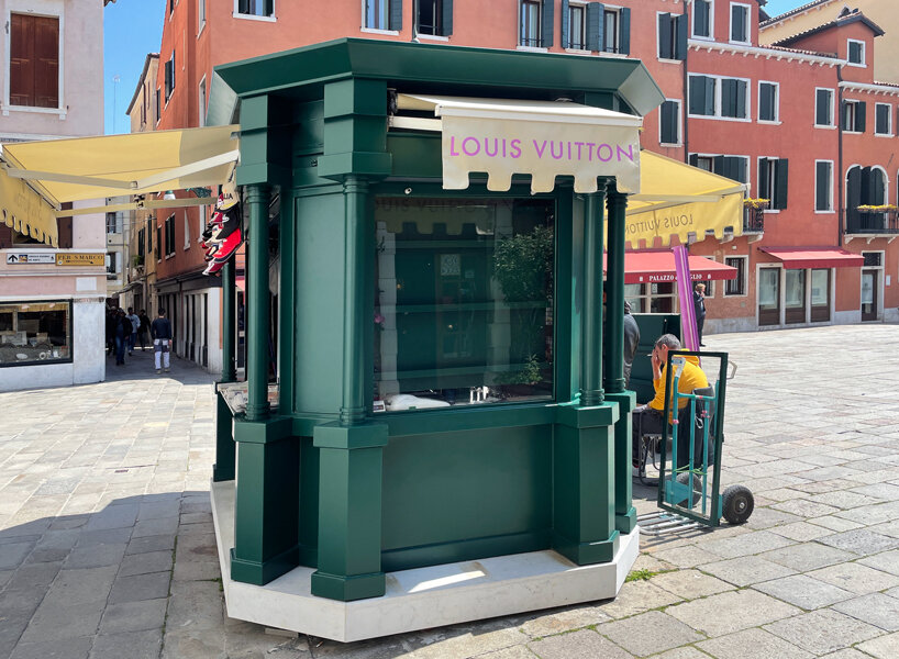 louis vuitton takes over venice's historic news kiosks during the biennale