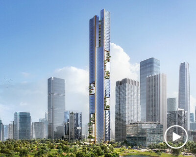 büro ole scheeren envisions 350m tall octagonal tower in nanjing, china