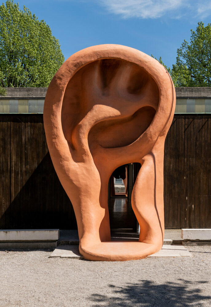 the pavilion's ear-shaped entrance