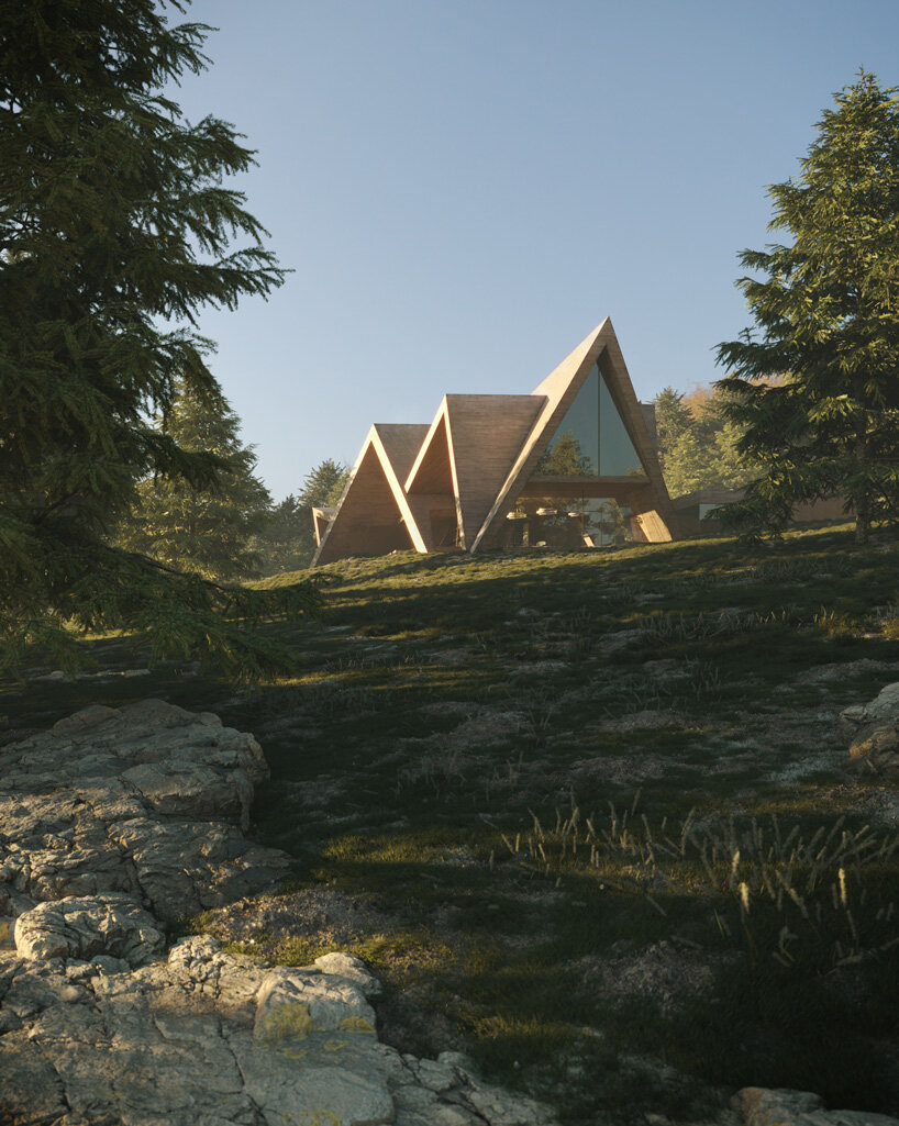 noa* shapes colorado villa for three generations as 30-meter-long triangular prism