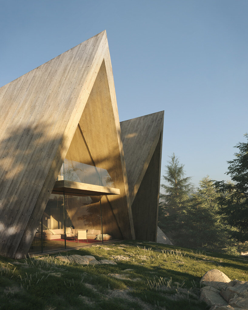 noa* shapes colorado villa for three generations as 30-meter-long triangular prism