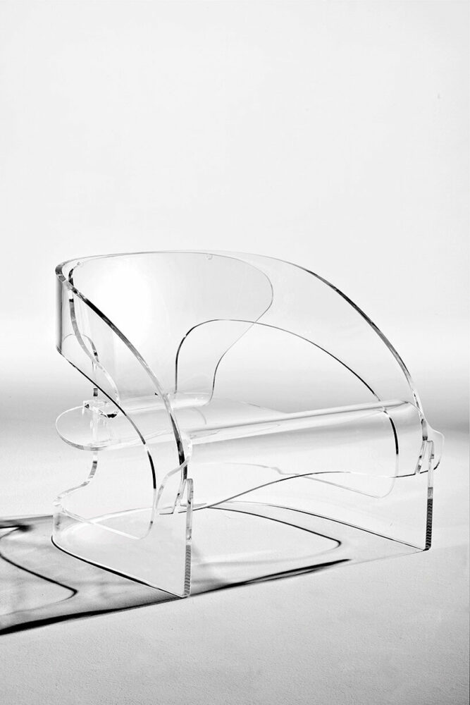 Joe Colombo, Poltroncina ad elementi curvati per Kartell spa, 1964. Codice 0043, image of courtesy Kartell spa