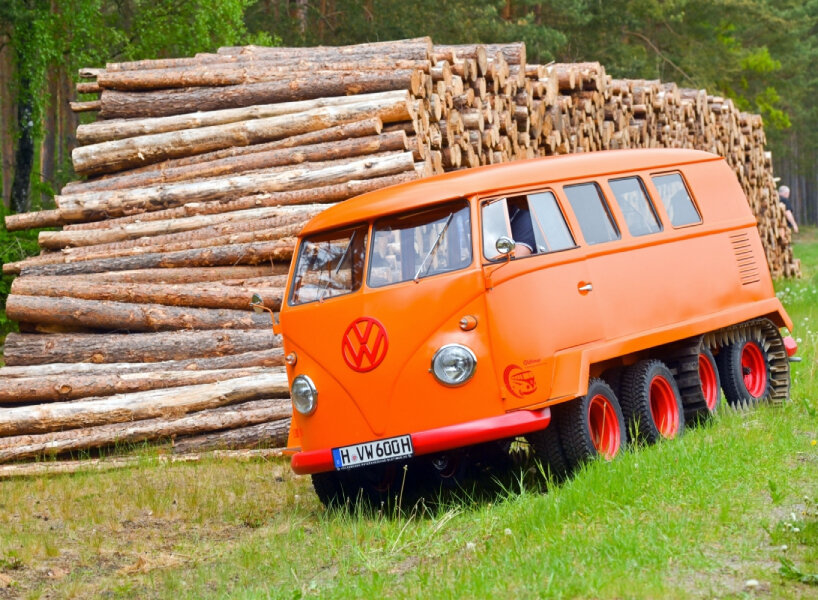 volkswagen restores quad-axle, all-terrain ‘half-track fox’
