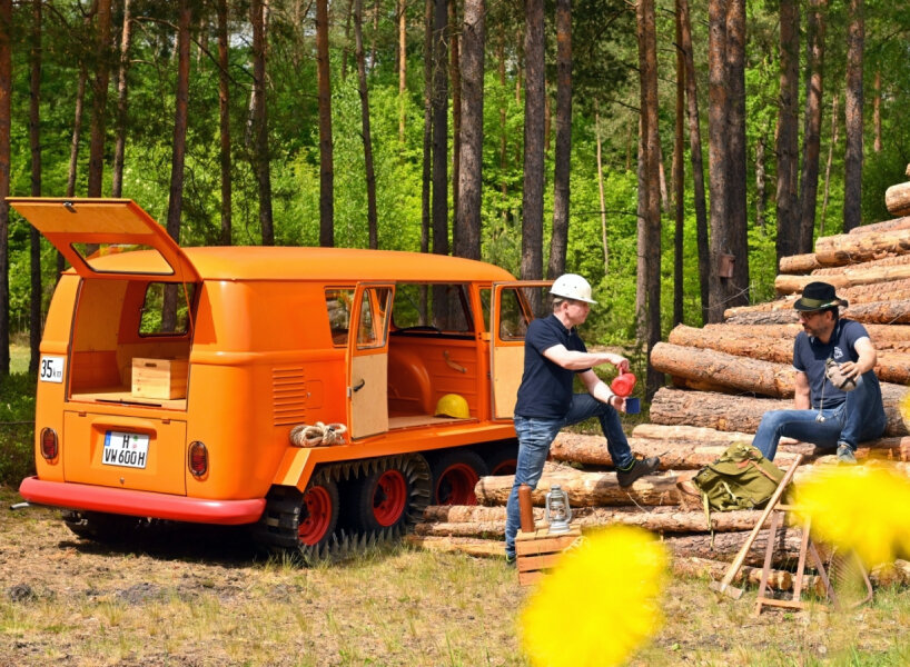 volkswagen restores quad-axle, all-terrain ‘half-track fox’