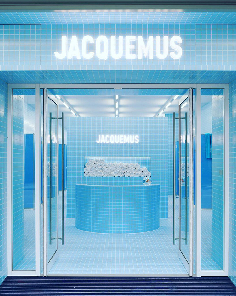 jacquemus creates a surreal blue version of his bathroom in selfridges london - 1