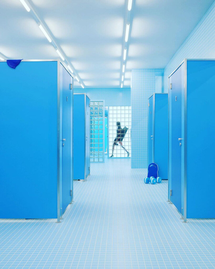 jacquemus creates a surreal blue version of his bathroom in selfridges london - 3