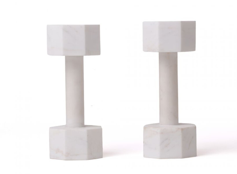 alessandro zambelli and seletti unveil fitness equipment made entirely of marble