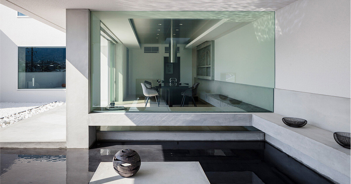Form design idea #223: tranquil water basin casts rippling visuals within residence by FORM / kouichi kimura in japan