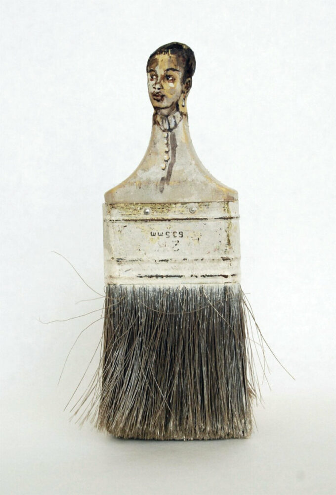 artist rebecca szeto repurposes paintbrushes into women and art history sculptures