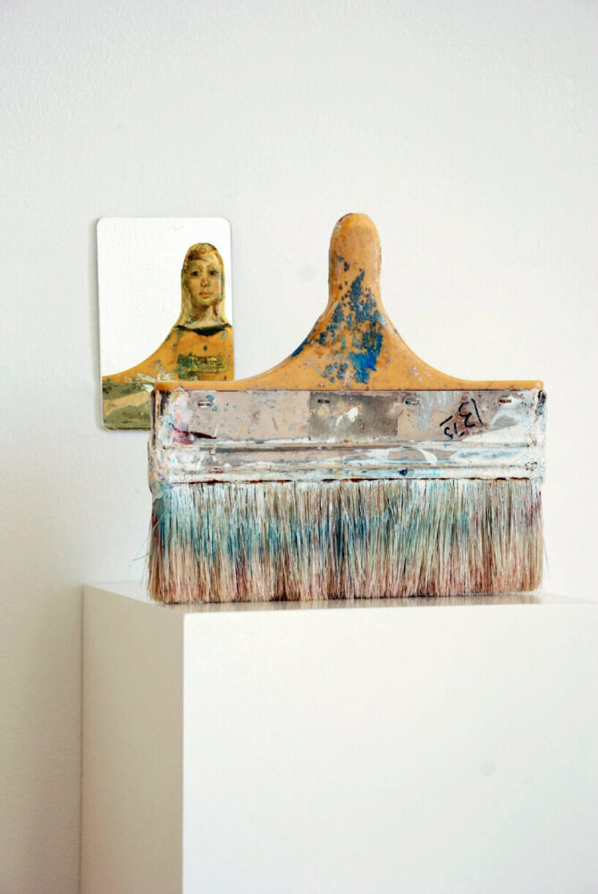 artist rebecca szeto repurposes paintbrushes into women and art history sculptures
