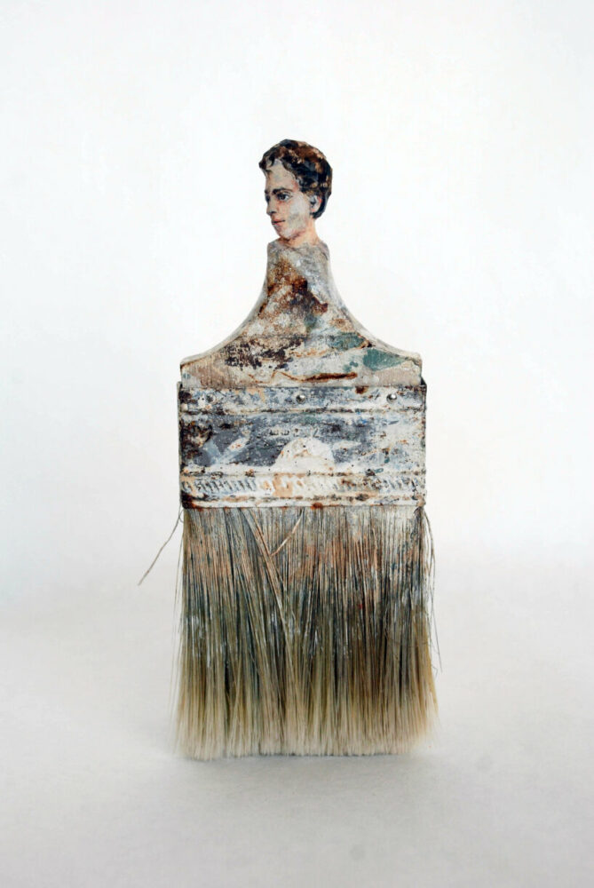 artist rebecca szeto repurposes paintbrushes into women and art history sculptures