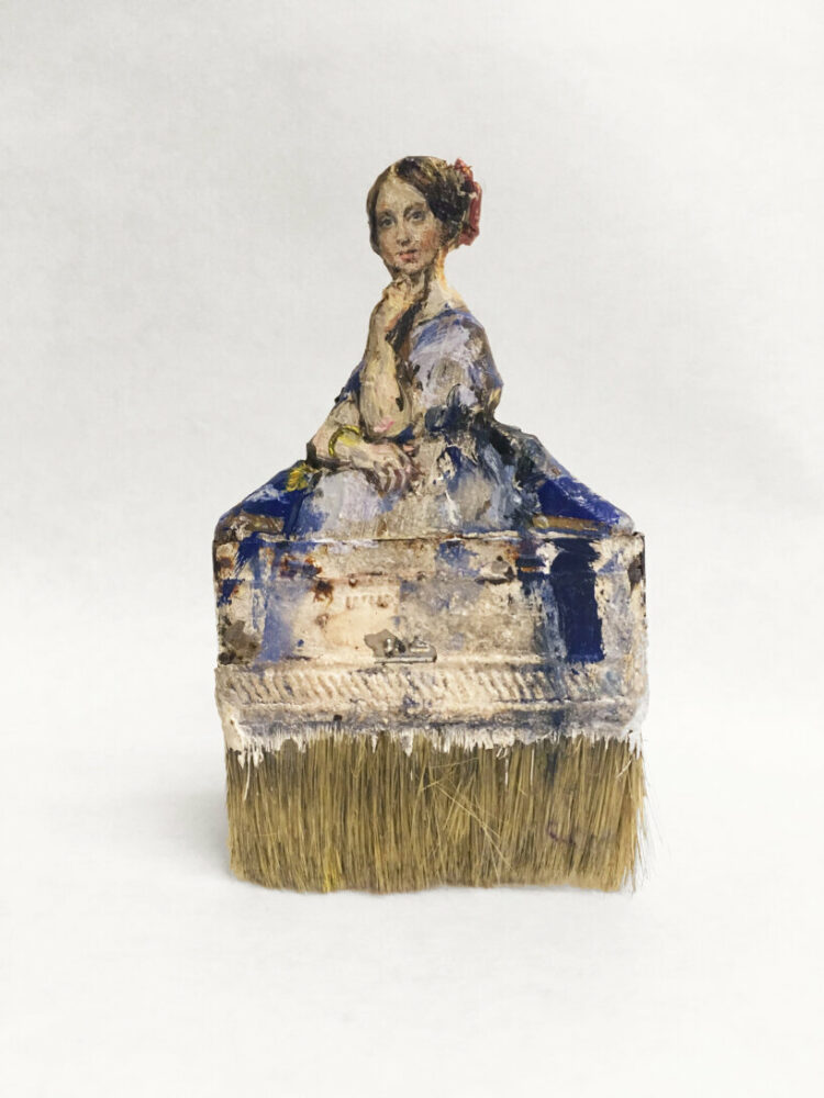 artist rebecca szeto repurposes paintbrushes into women and art history sculptures