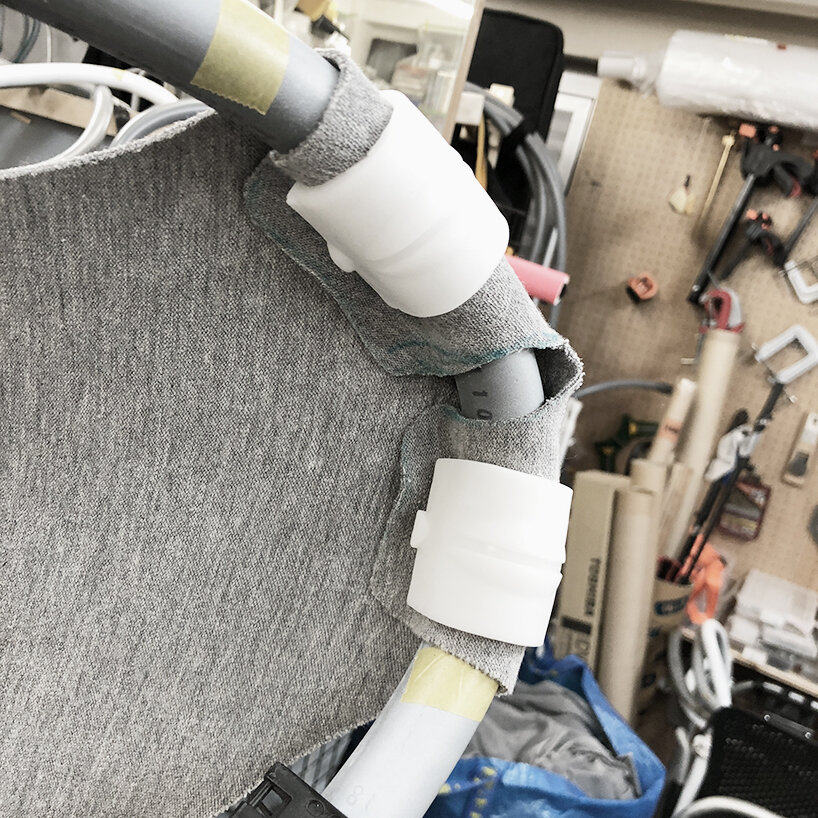 the sheet is held with clips