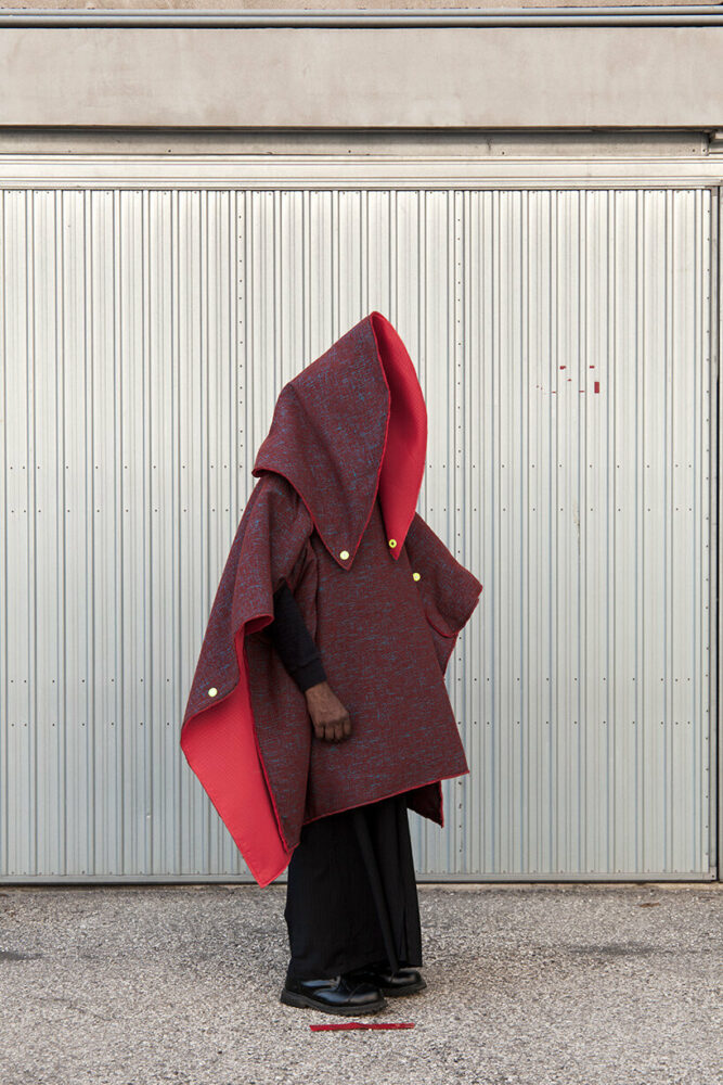 zaven, one two, 2022, multifunctional coat, mixed fabric - image by zaven