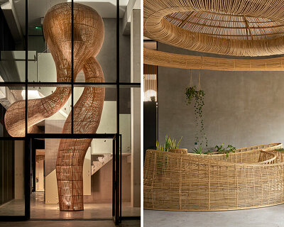 enter projects gives facelift to belgium factory with an intervention of fluid rattan