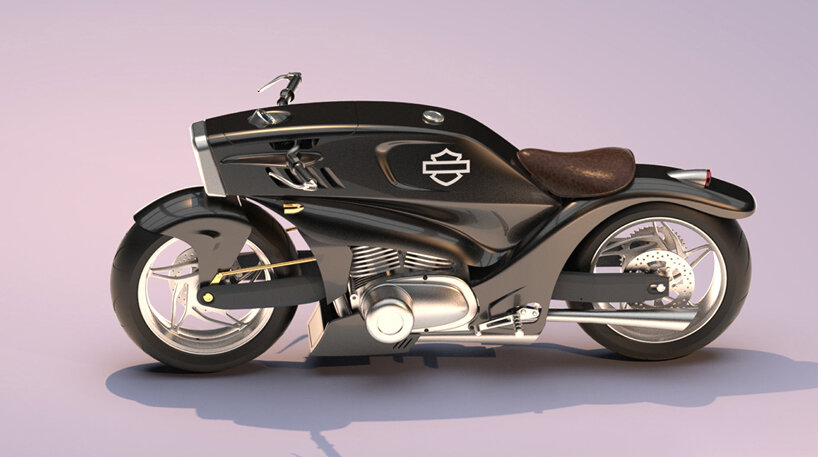 harley davidson street fighter concept merges streamlined car & sports bike  proportions