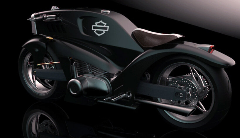 harley davidson street fighter concept merges streamlined car & sports bike proportions