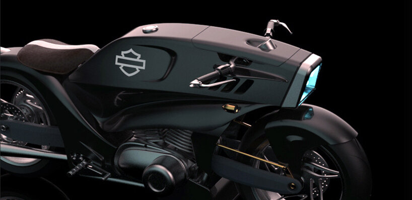 harley davidson street fighter concept merges streamlined car & sports bike proportions