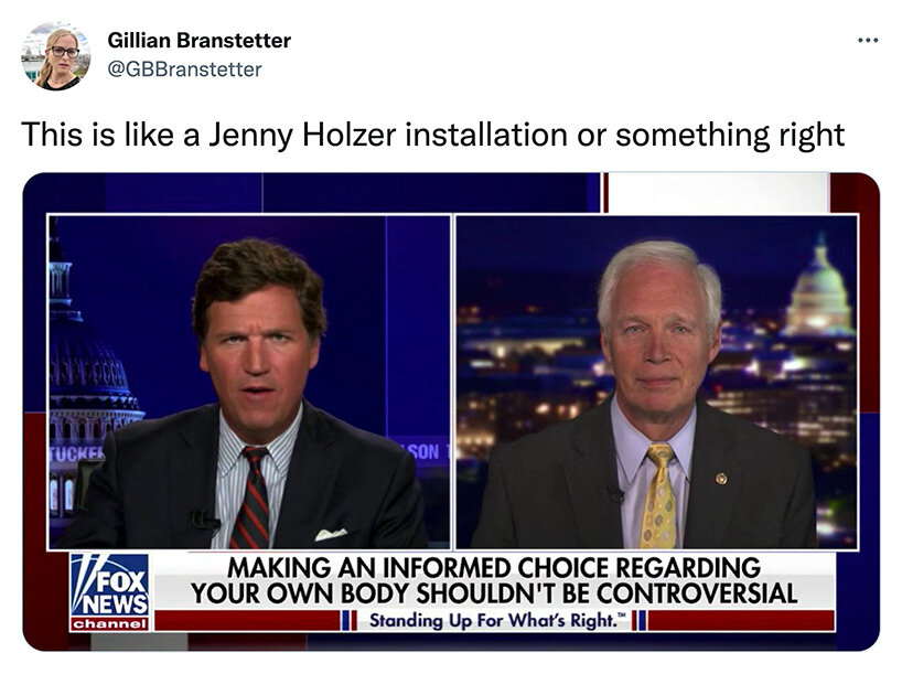 jenny holzer creates evocative NFT in response to roe v. wade overturn