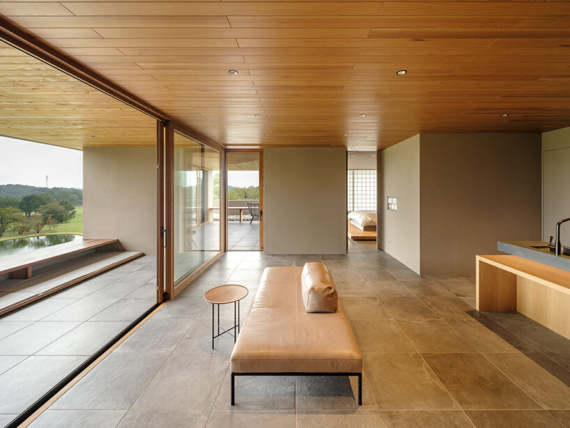 spherical saunas and indirect lighting evoke tranquility within kubo tsushima’s spa in japan
