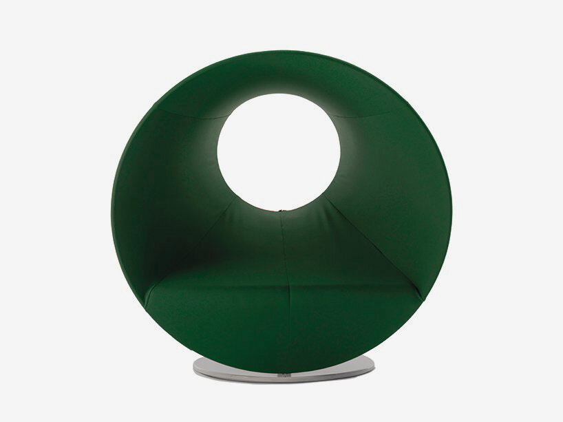 sculptural cone-shaped chair by emanuele magini doubles as comfortable bed