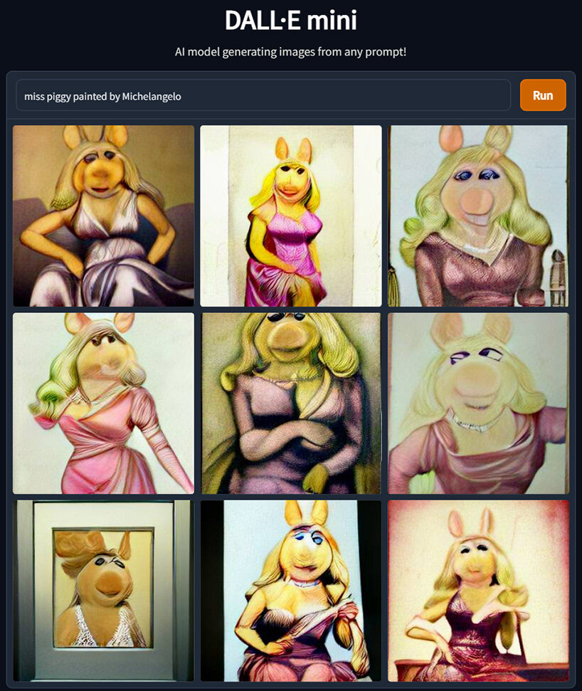 Miss Piggy painted by Michelangelo