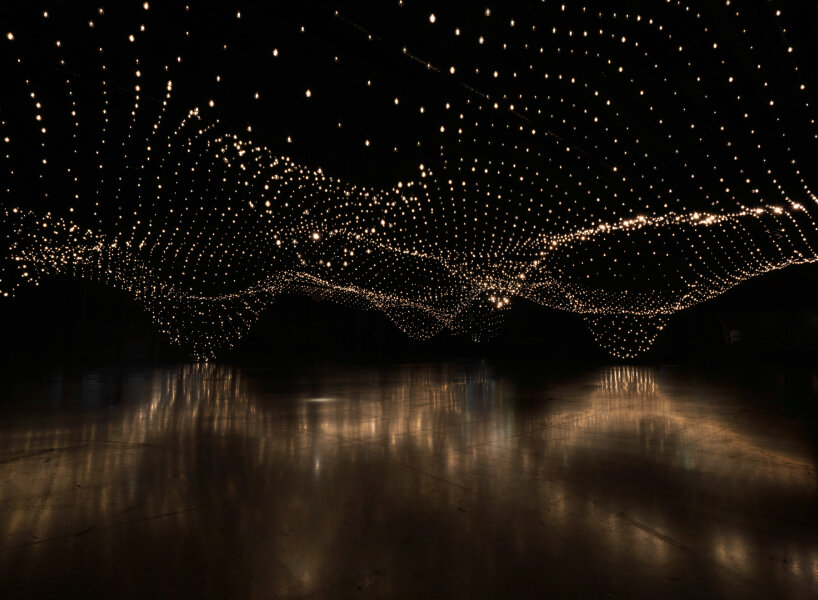 rafael lozano-hemmer's light installation in design miami/basel changes by recording people’s heartbeats